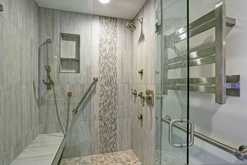 Walk-in Shower with Natural Stone Tiles